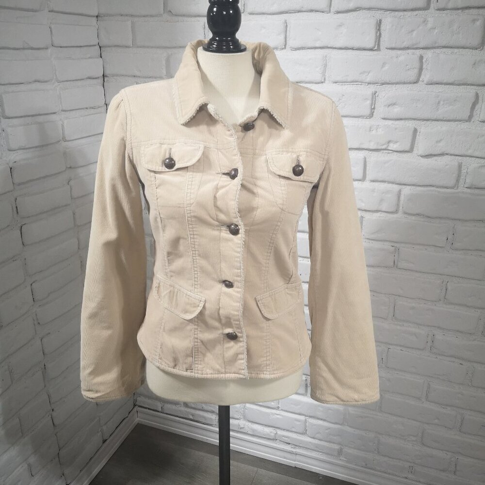 For Joseph "Fortune" Ladies Size Small Beige Sherpa Lined Corduroy Jacket